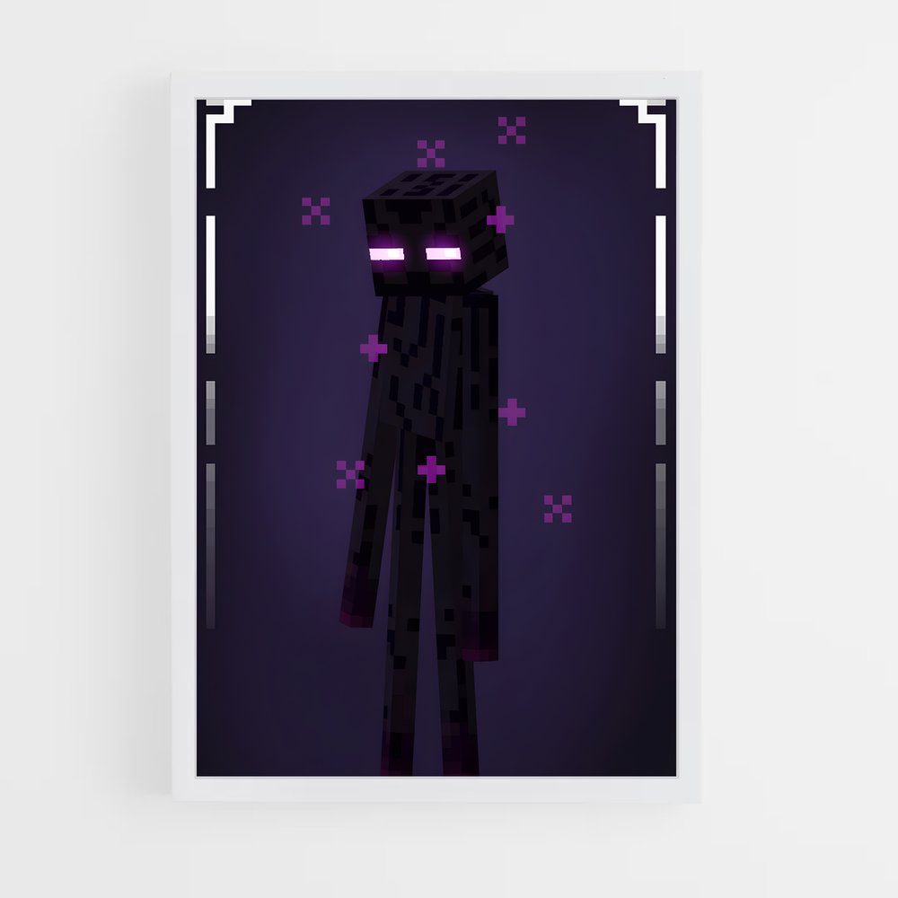 Poster L'Enderman Pixelisé – affiche Minecraft (vue 3)