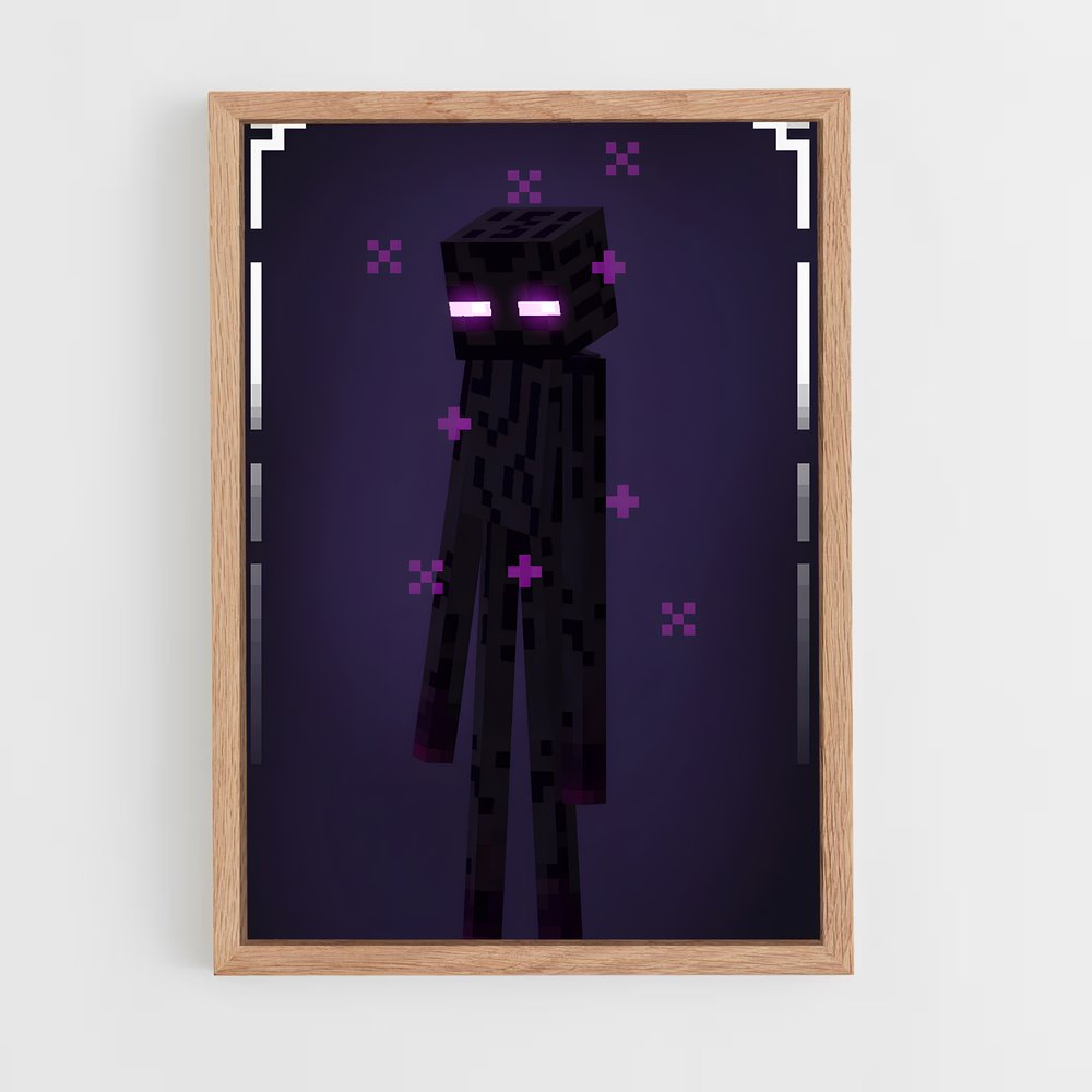 Poster L'Enderman Pixelisé – affiche Minecraft (vue 4)