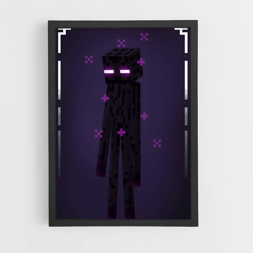 Poster L'Enderman Pixelisé – affiche Minecraft (vue 2)