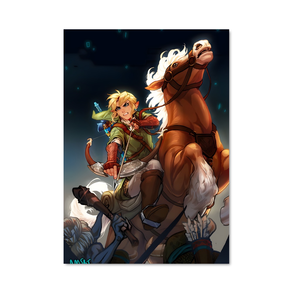 Poster Epona chevauchée – affiche Zelda