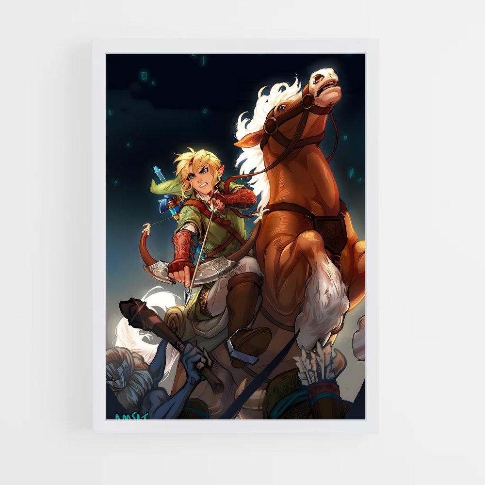 Poster Epona chevauchée – affiche Zelda (vue 3)