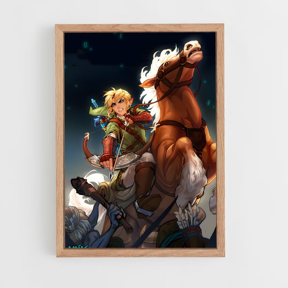 Poster Epona chevauchée – affiche Zelda (vue 4)