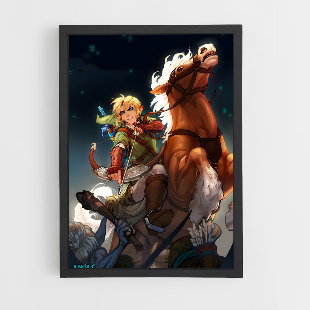 Poster Epona chevauchée – affiche Zelda (vue 2)