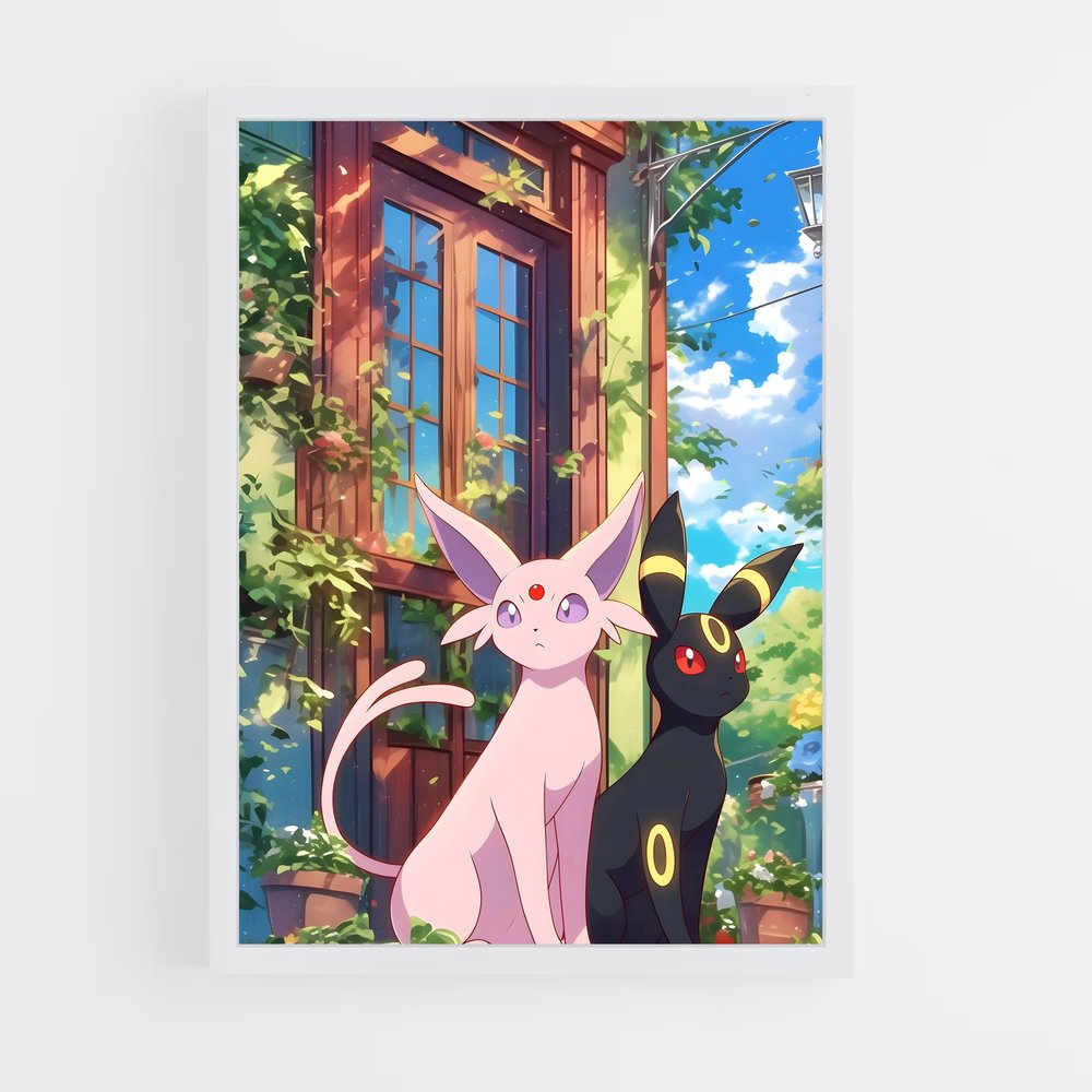 Poster Duo de Félins – affiche Pokemon (vue 3)