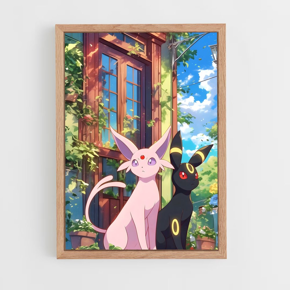 Poster Duo de Félins – affiche Pokemon (vue 4)