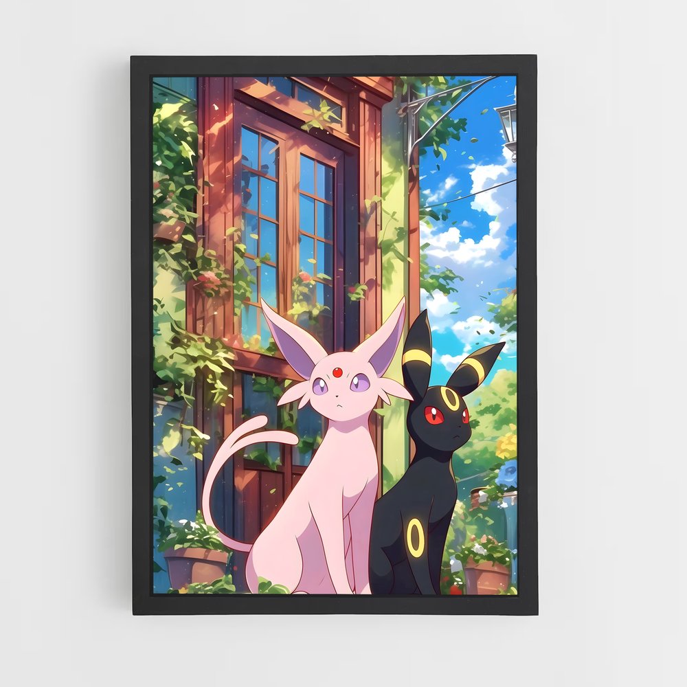 Poster Duo de Félins – affiche Pokemon (vue 2)