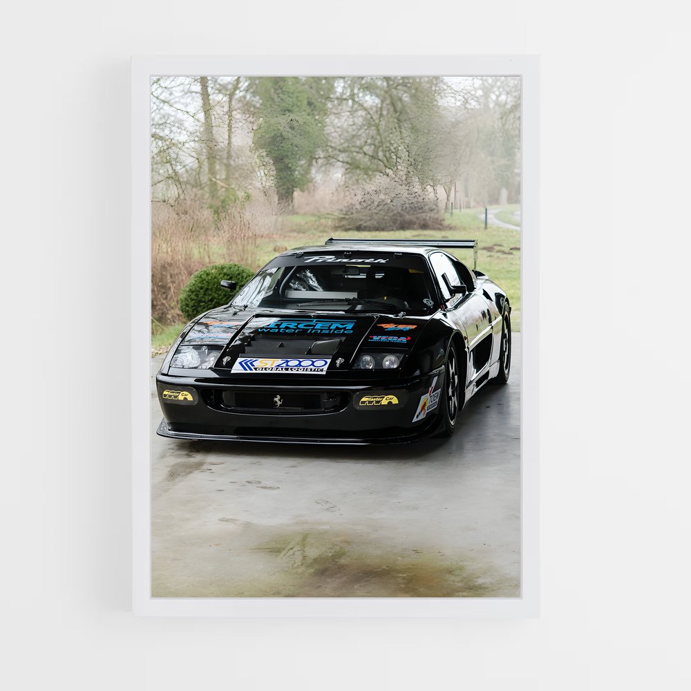 Poster Tuning en Noir – affiche Ferrari (vue 3)