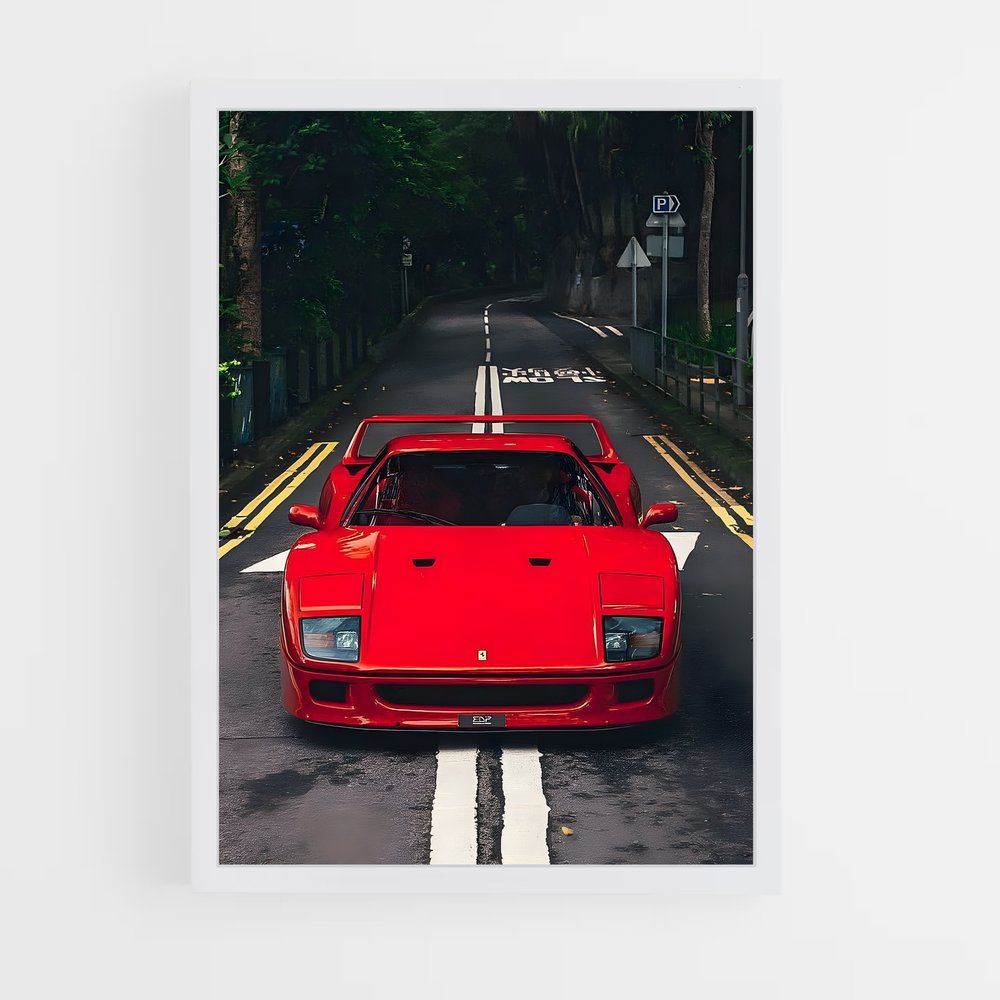 Poster voyage rouge – affiche Ferrari (vue 3)