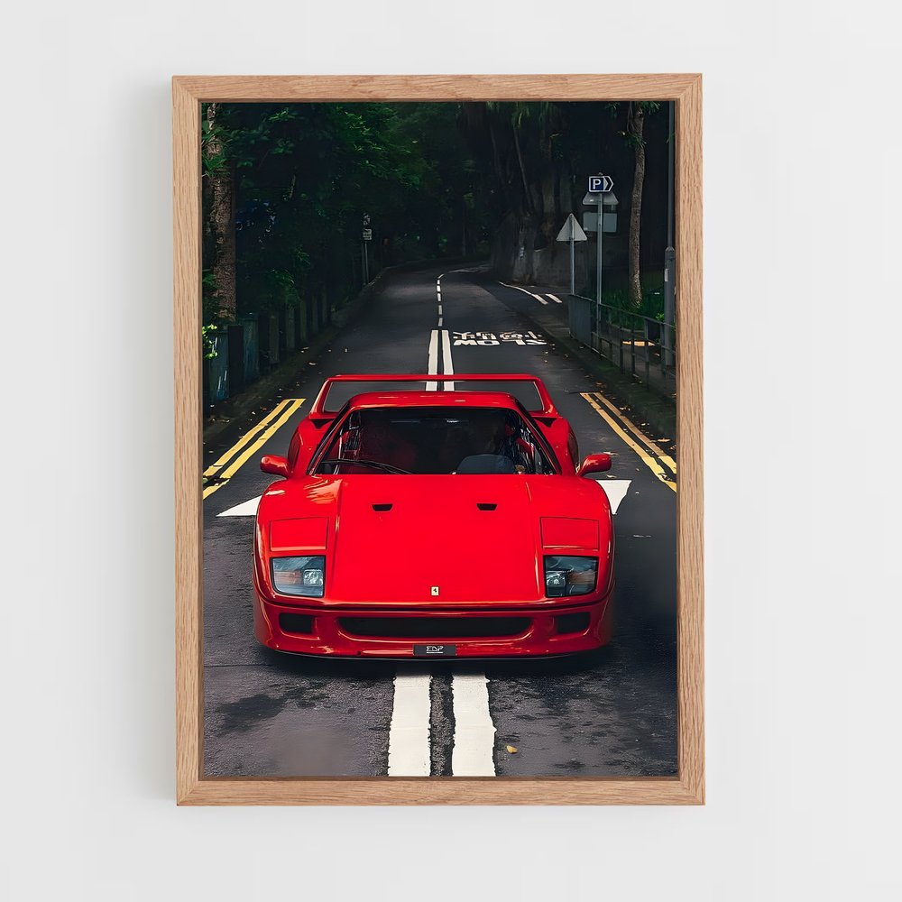 Poster voyage rouge – affiche Ferrari (vue 4)