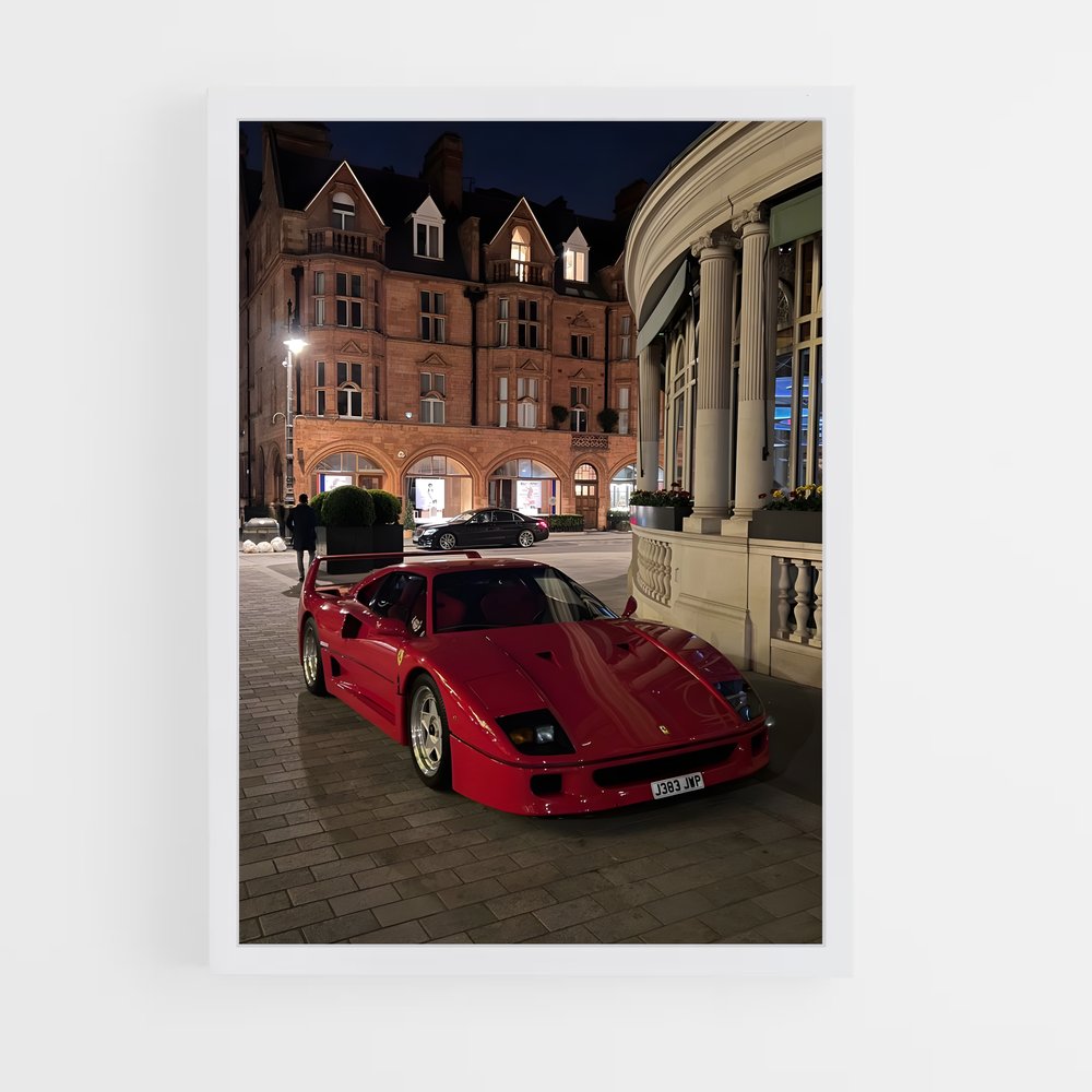 Poster Ferrari au Coucher de Soleil (vue 3)