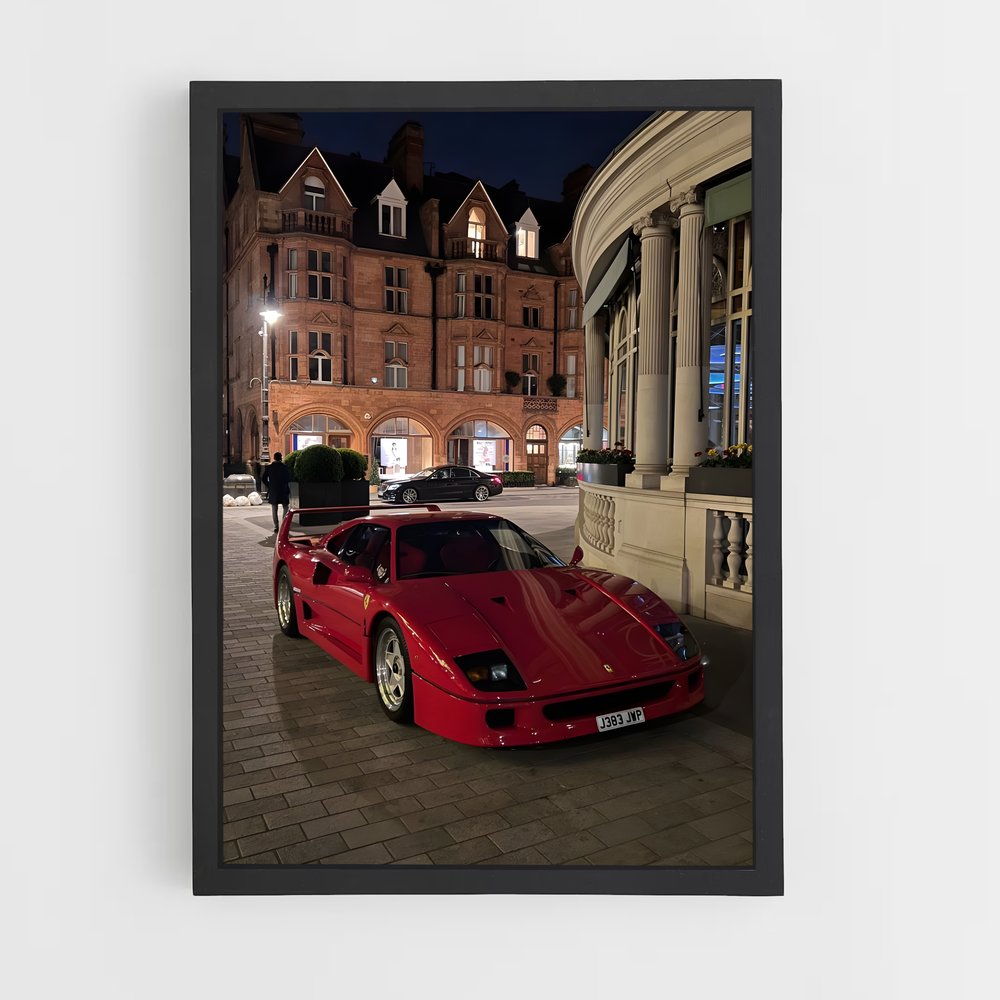 Poster Ferrari au Coucher de Soleil (vue 2)