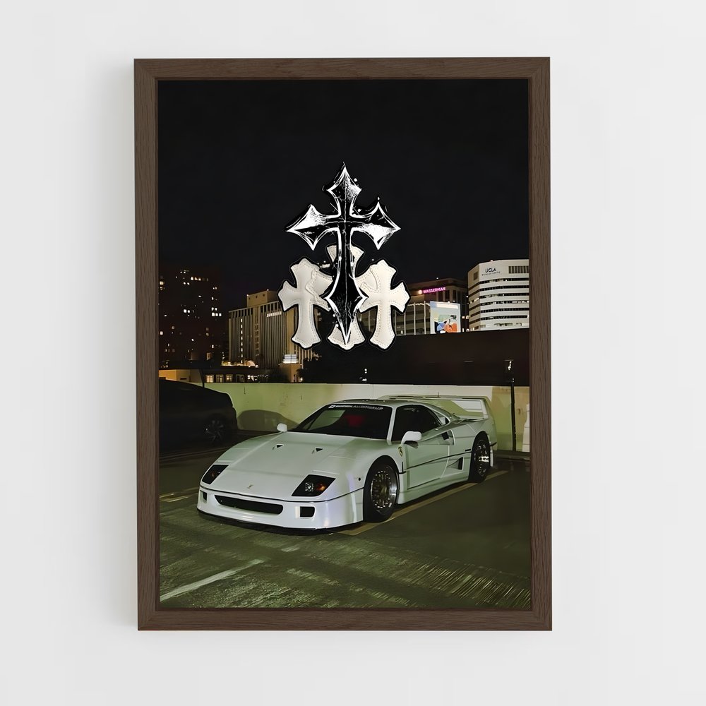 Poster Élégance roues parking – affiche Ferrari (vue 5)