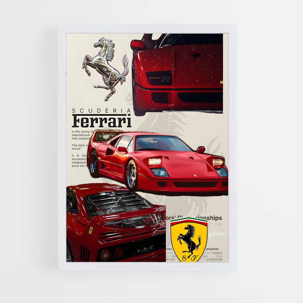 Poster F40 Legend – affiche Ferrari (vue 3)