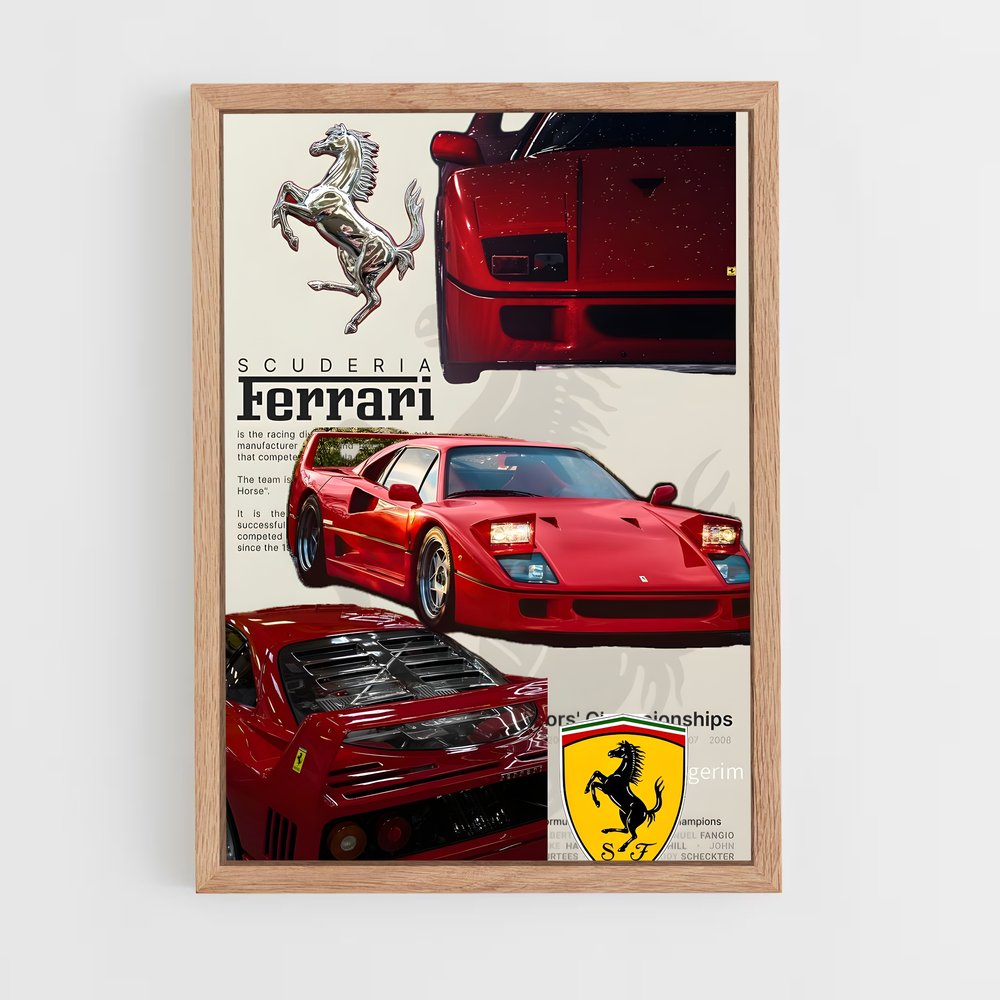 Poster F40 Legend – affiche Ferrari (vue 4)