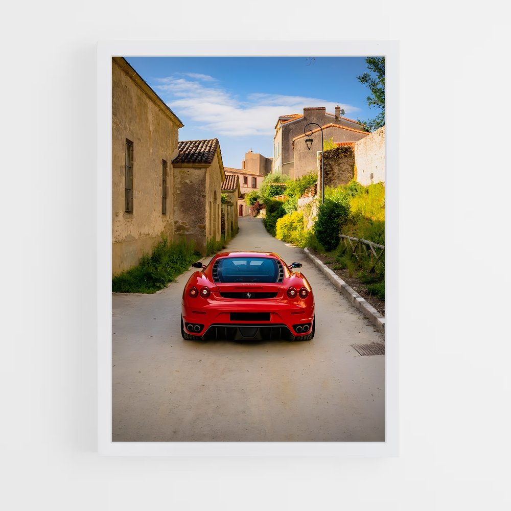 Poster Rouge passion ruelle – affiche Ferrari (vue 3)