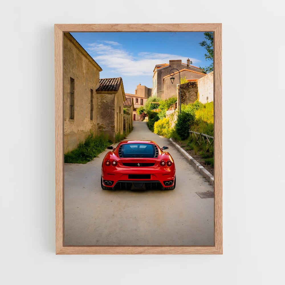 Poster Rouge passion ruelle – affiche Ferrari (vue 4)