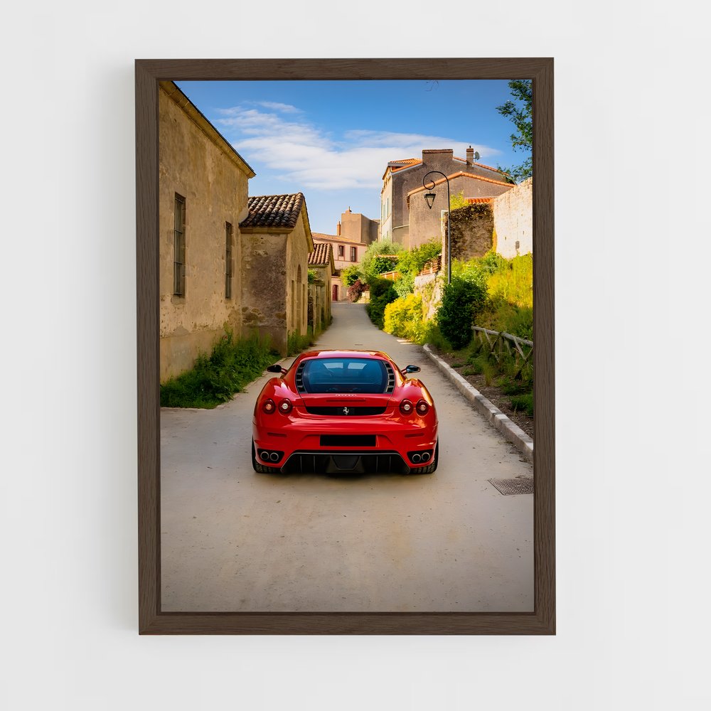Poster Rouge passion ruelle – affiche Ferrari (vue 5)