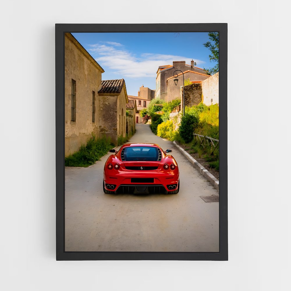 Poster Rouge passion ruelle – affiche Ferrari (vue 2)