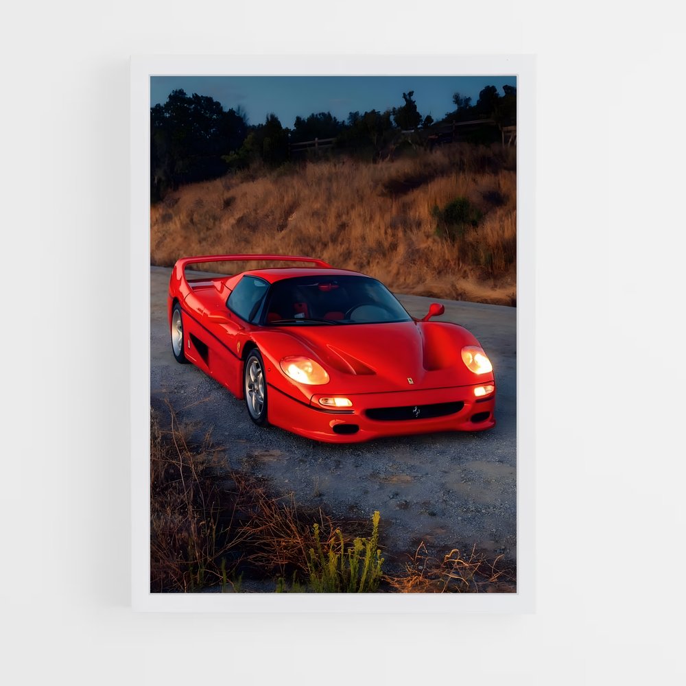 Poster Rouge passion déserte – affiche Ferrari (vue 3)