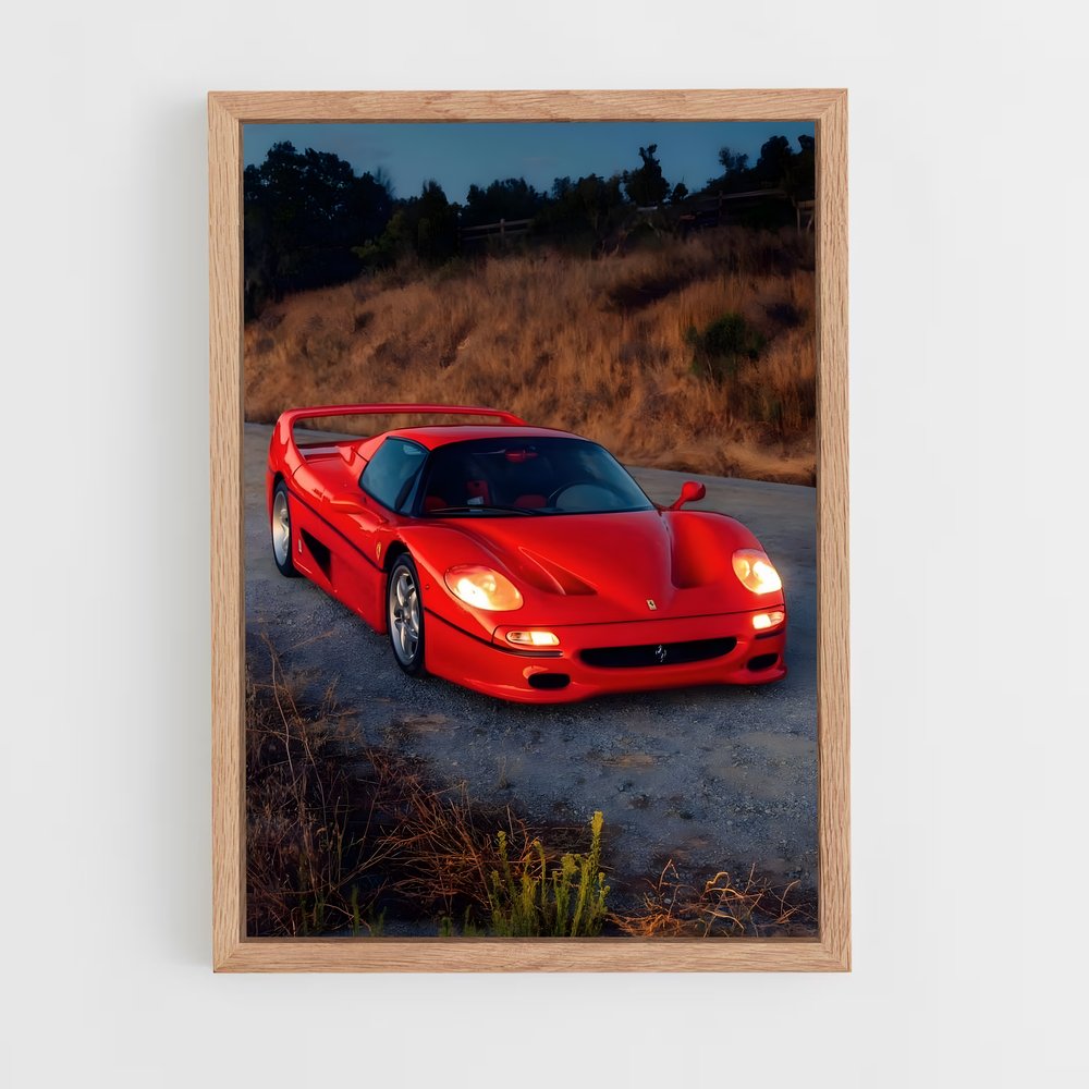Poster Rouge passion déserte – affiche Ferrari (vue 4)