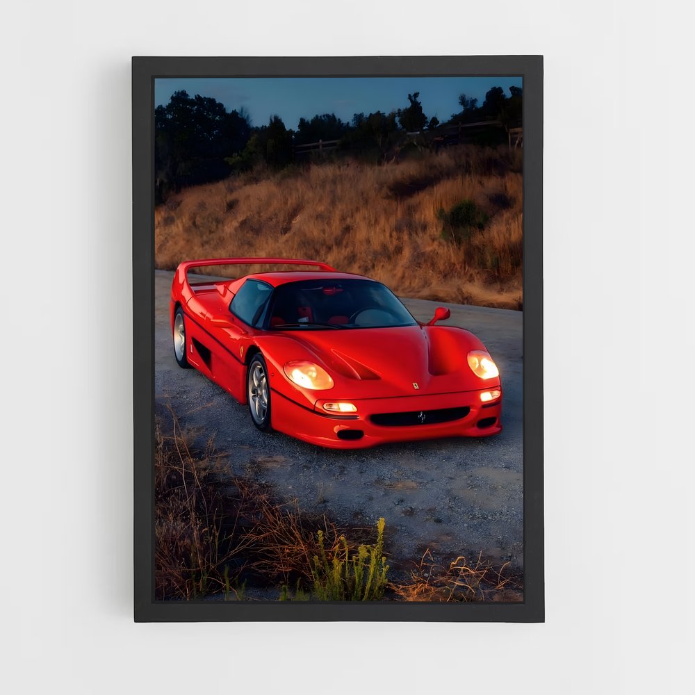 Poster Rouge passion déserte – affiche Ferrari (vue 2)