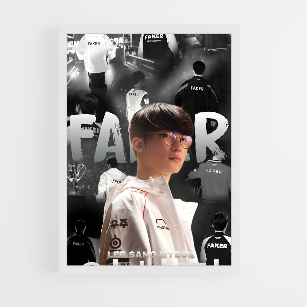 Poster Faker Moderne – affiche Esports (vue 3)