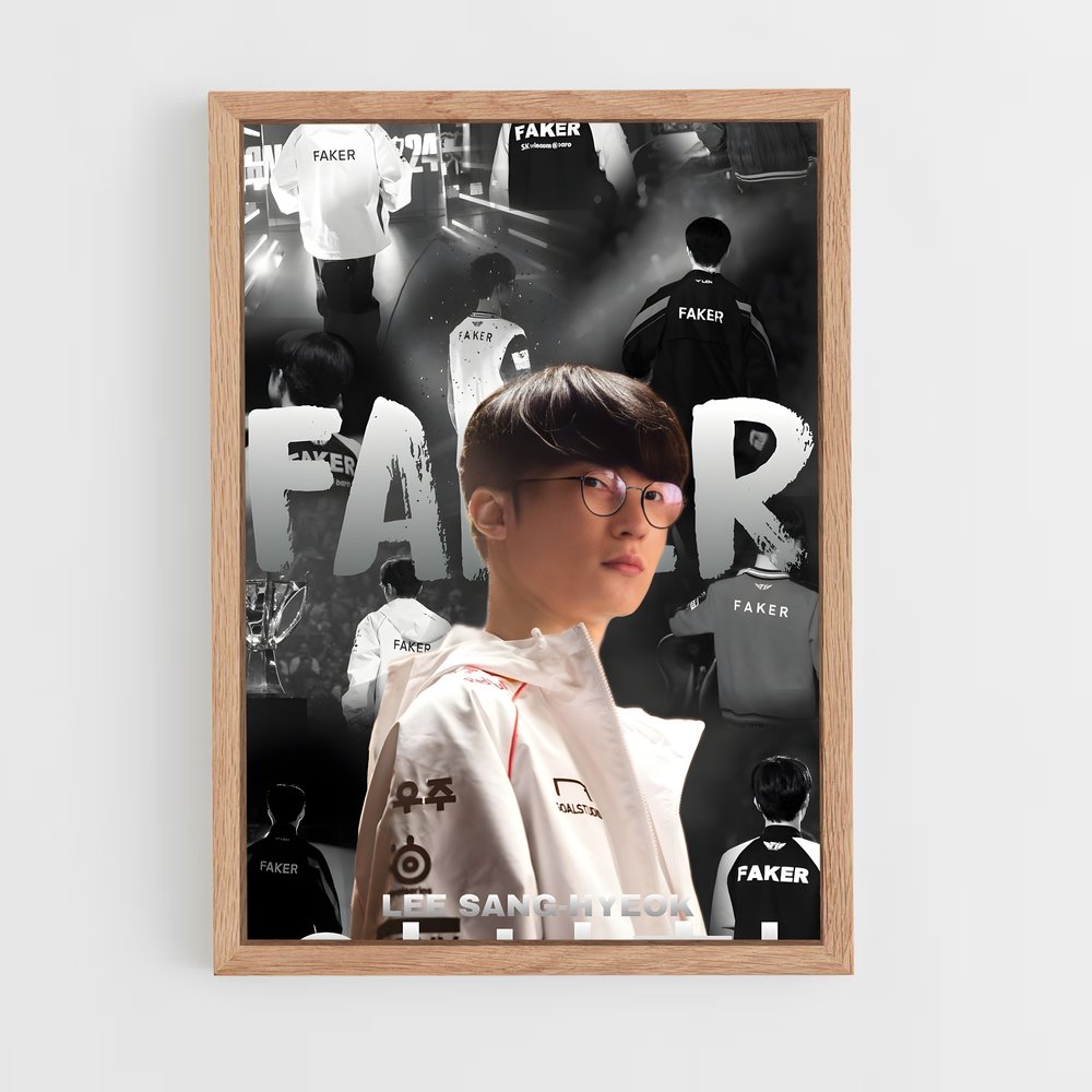 Poster Faker Moderne – affiche Esports (vue 4)
