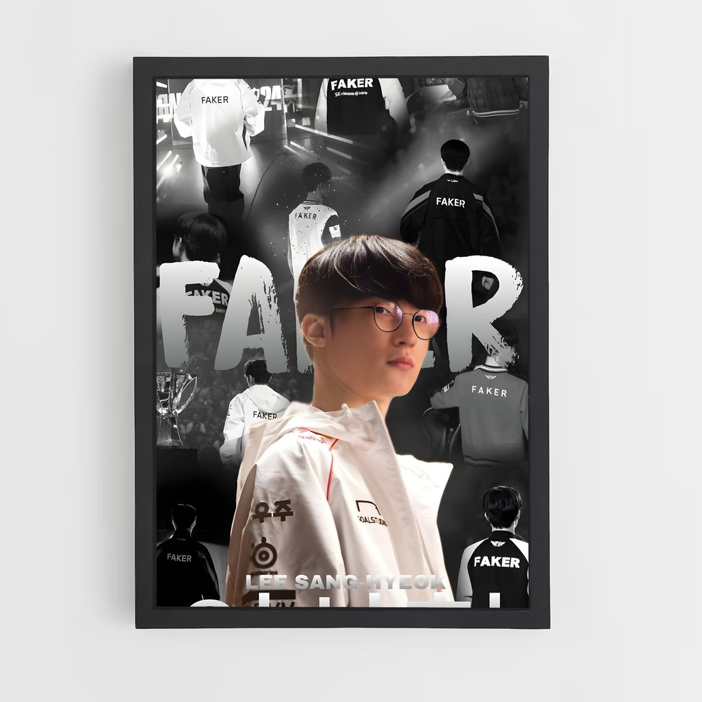 Poster Faker Moderne – affiche Esports (vue 2)