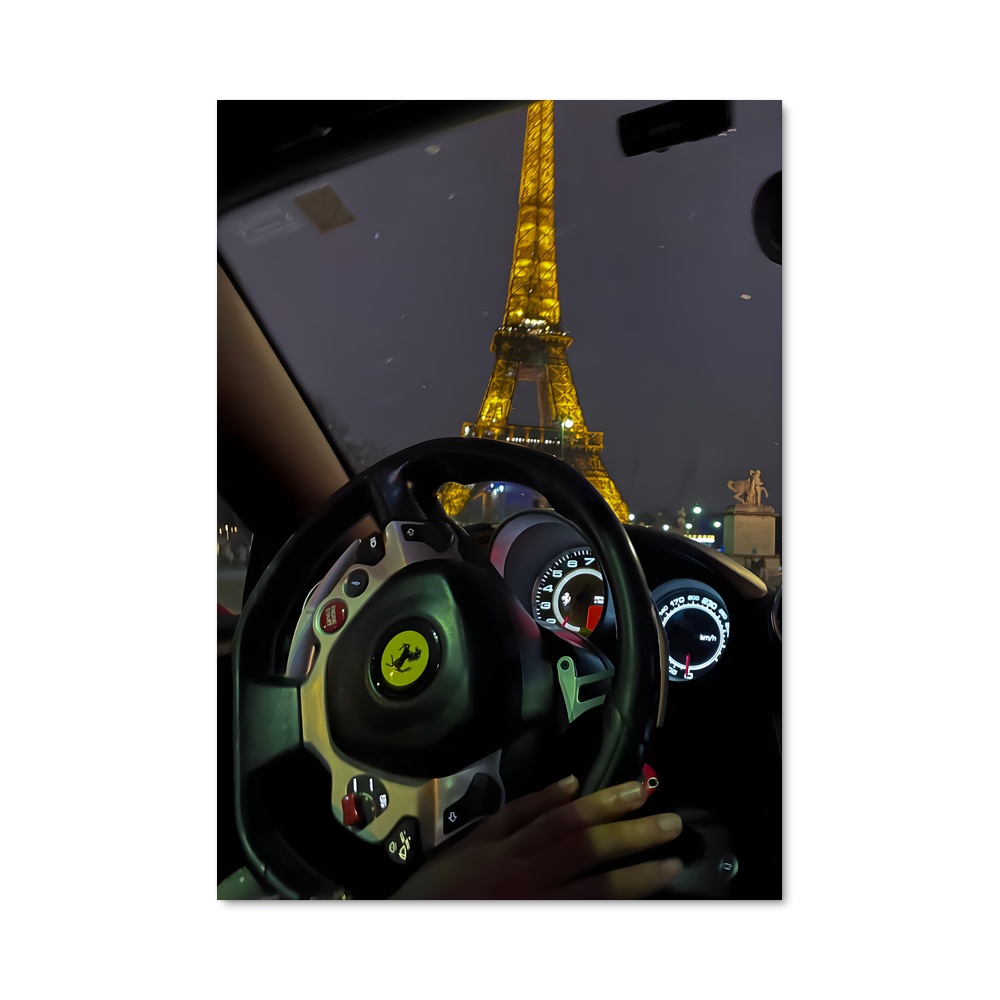 Poster Ferrari sous la Tour Eiffel