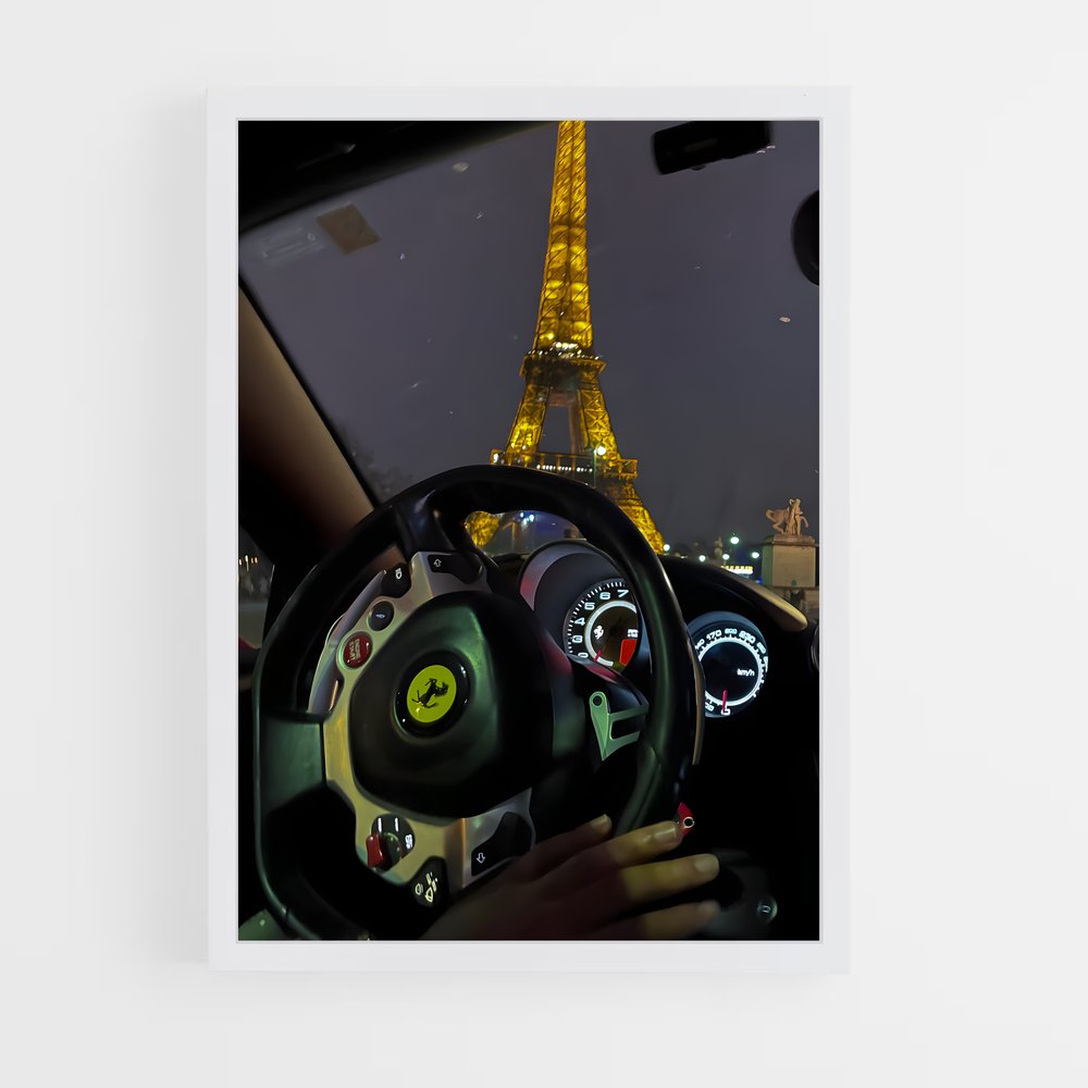 Poster Ferrari sous la Tour Eiffel (vue 3)