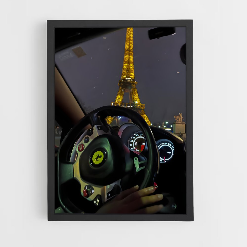 Poster Ferrari sous la Tour Eiffel (vue 2)