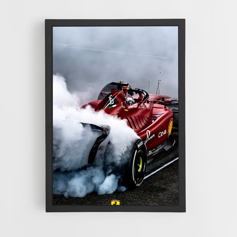 Poster Ferrari en Flamme (vue 2)