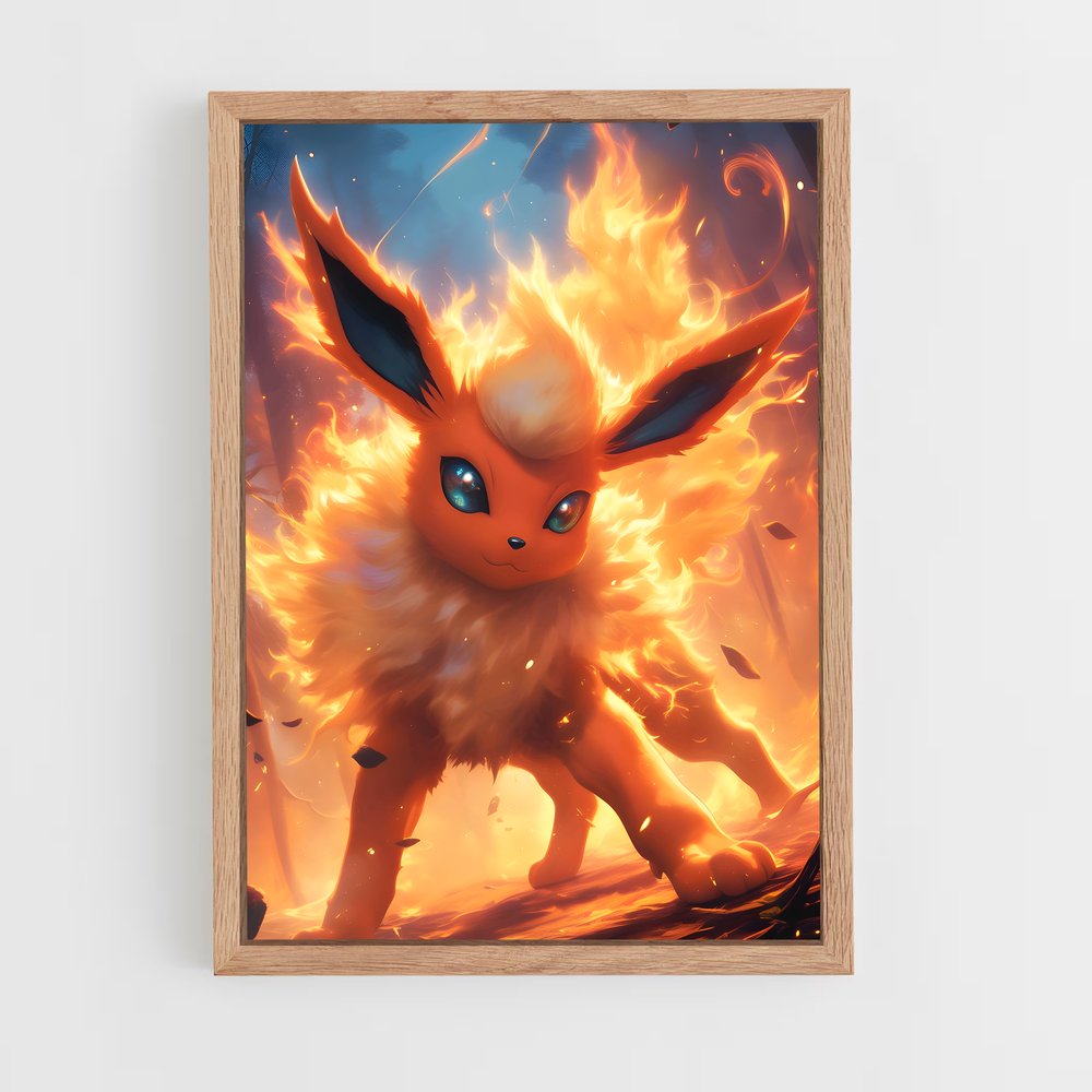 Poster Flareon Flamme – affiche Pokemon (vue 4)
