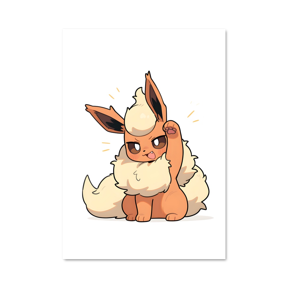 Poster Flamme Joyeuse – affiche Pokemon