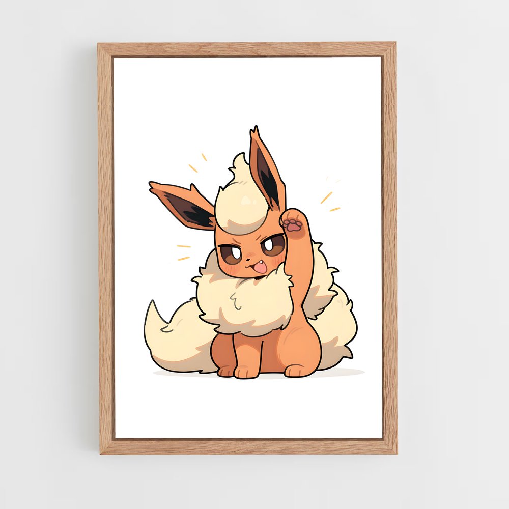 Poster Flamme Joyeuse – affiche Pokemon (vue 4)