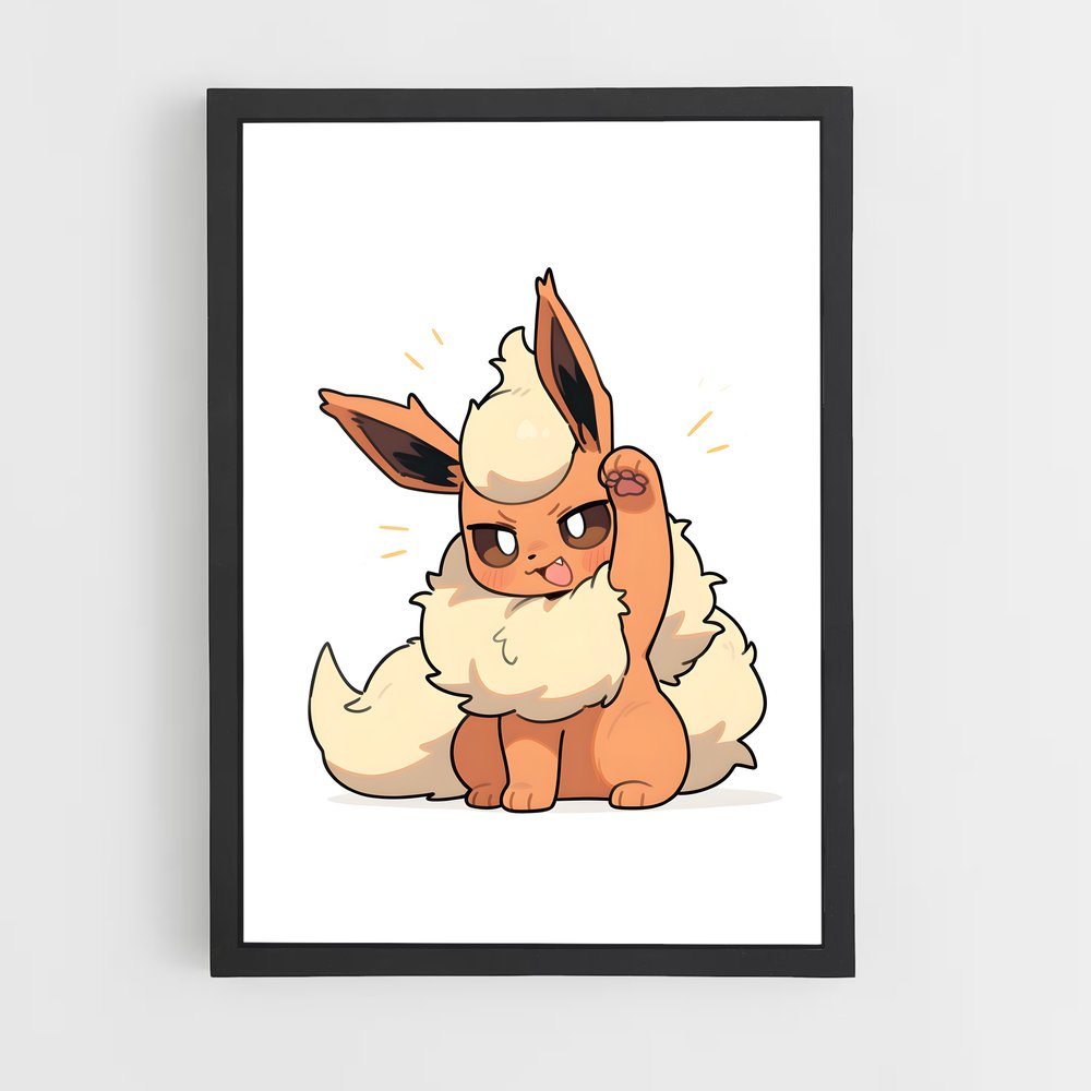 Poster Flamme Joyeuse – affiche Pokemon (vue 2)