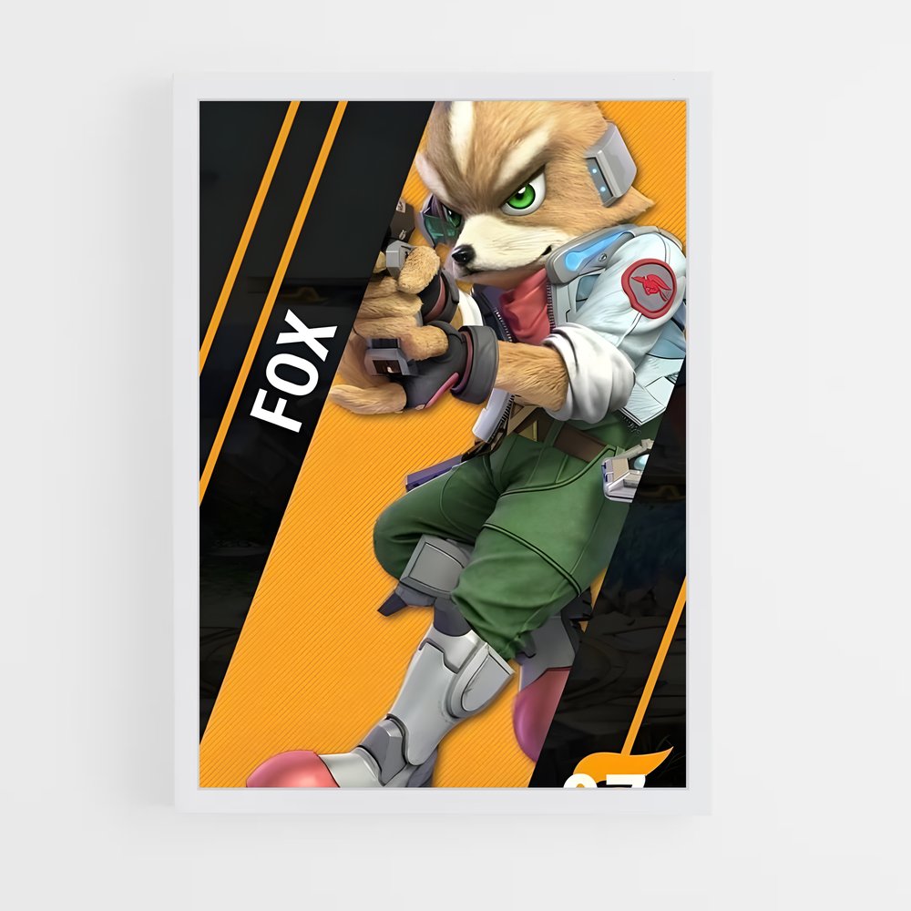 Poster Fox Gunner – affiche Super Smash Bros (vue 3)