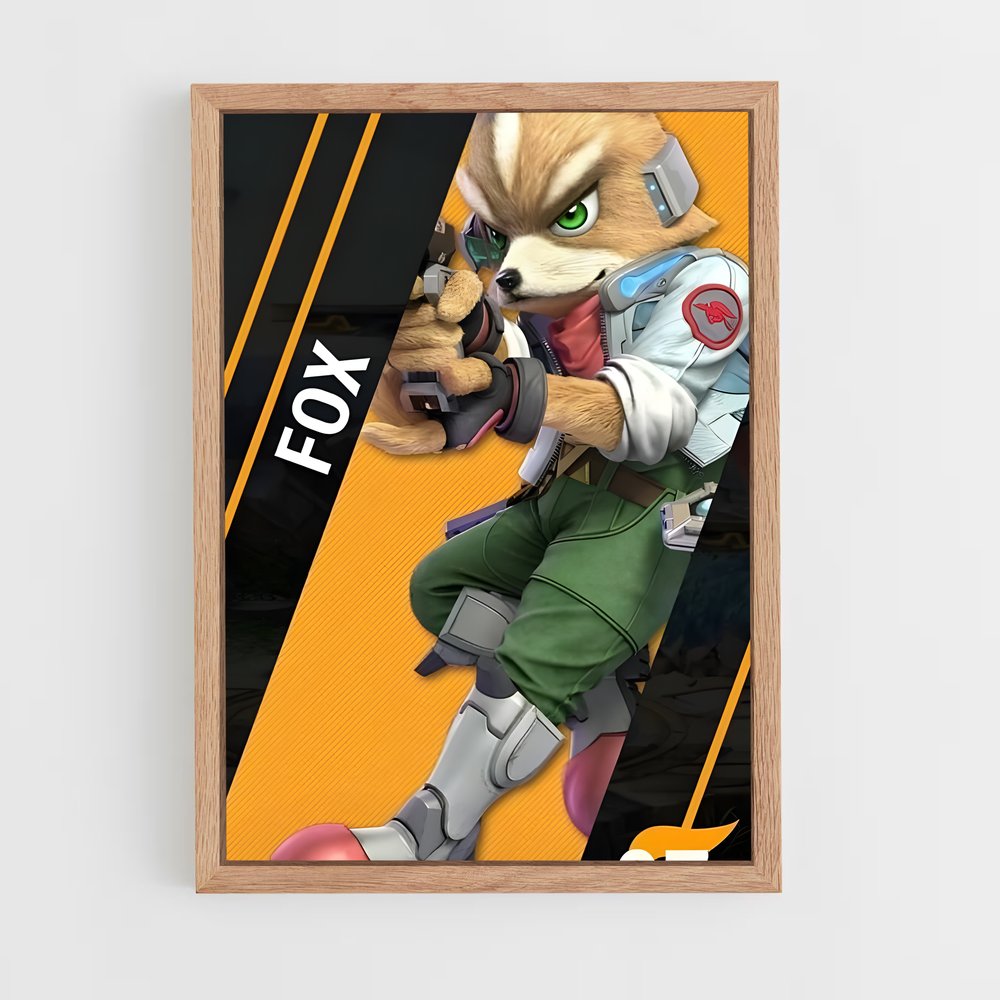 Poster Fox Gunner – affiche Super Smash Bros (vue 4)