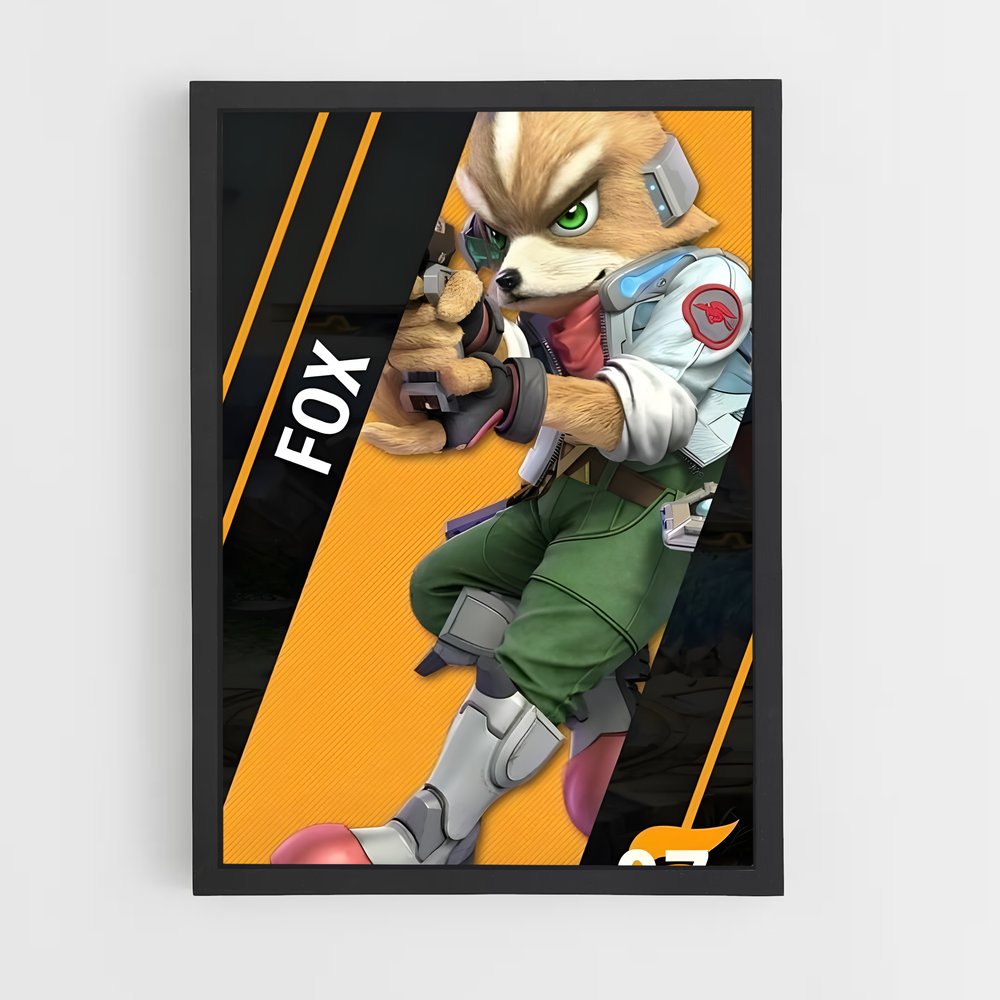 Poster Fox Gunner – affiche Super Smash Bros (vue 2)