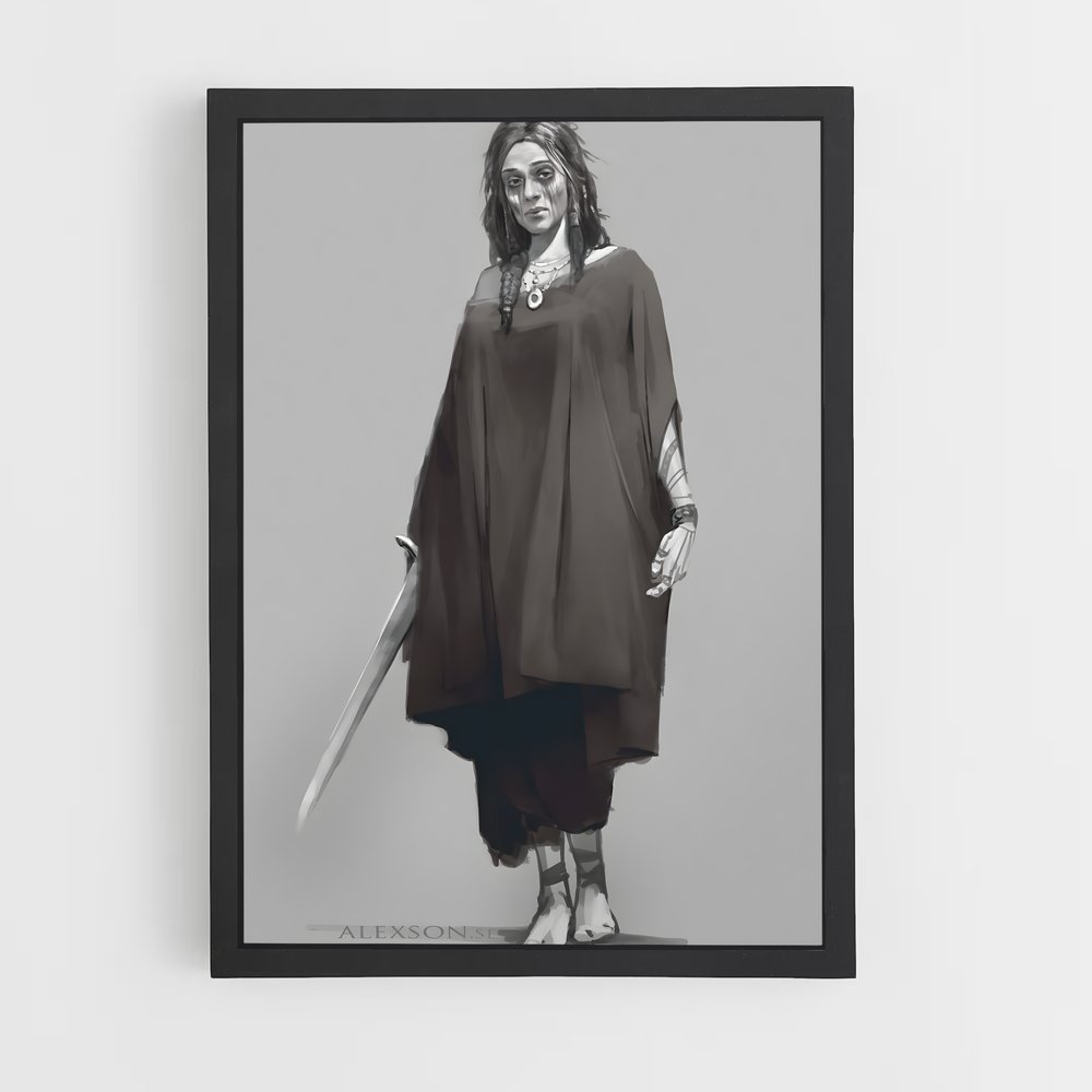Poster La Femme au Couteau – affiche God of War (vue 2)