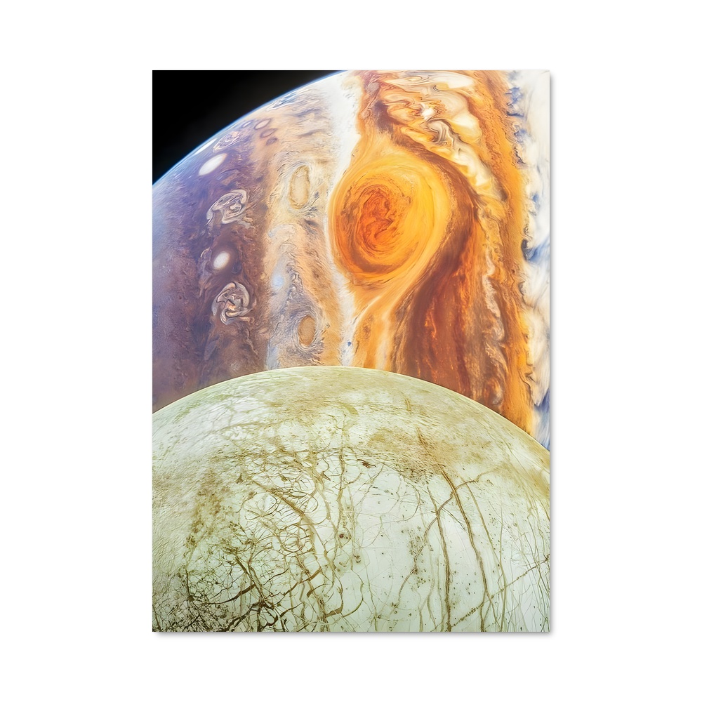 Poster Ganymede et ses Mystères – affiche Système solaire