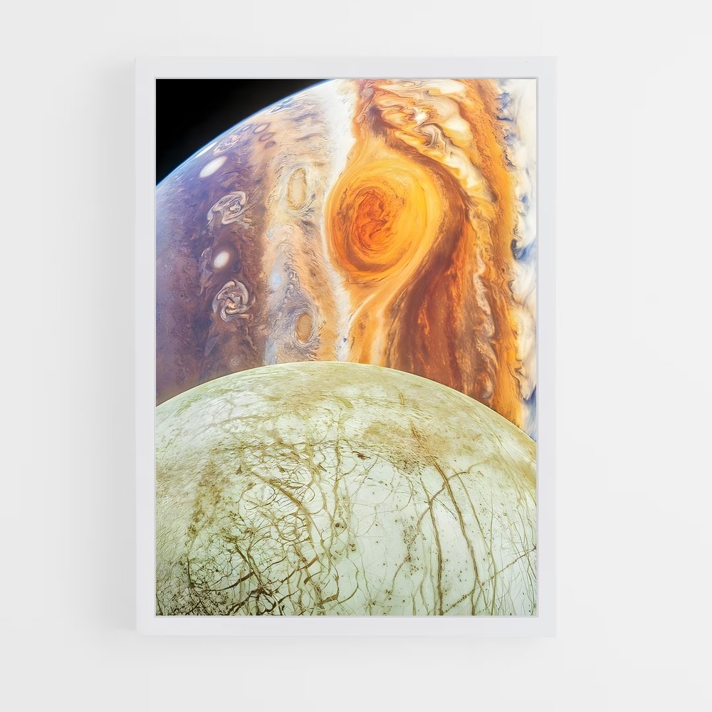 Poster Ganymede et ses Mystères – affiche Système solaire (vue 3)