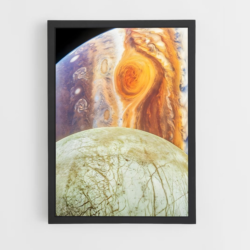 Poster Ganymede et ses Mystères – affiche Système solaire (vue 2)