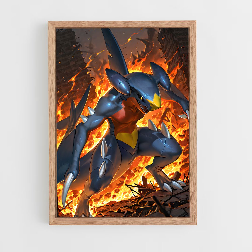 Poster Garchomp en Flammes – affiche Pokemon (vue 4)
