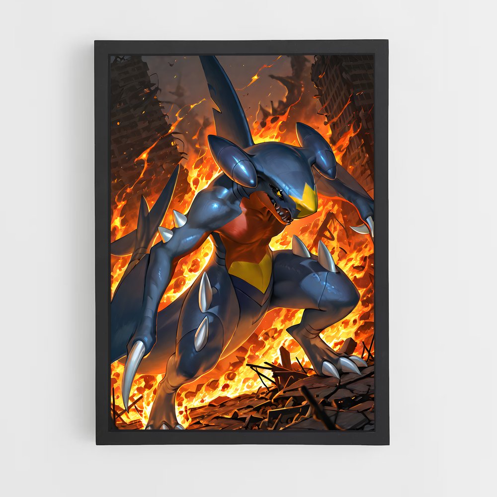 Poster Garchomp en Flammes – affiche Pokemon (vue 2)
