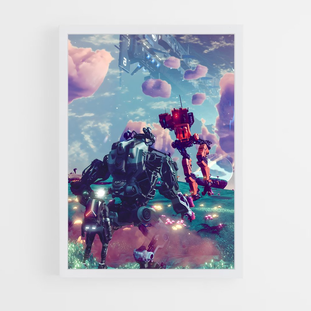 Poster Robots au Champ – affiche No man sky (vue 3)