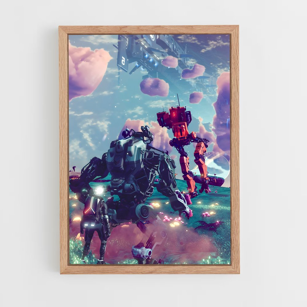 Poster Robots au Champ – affiche No man sky (vue 4)