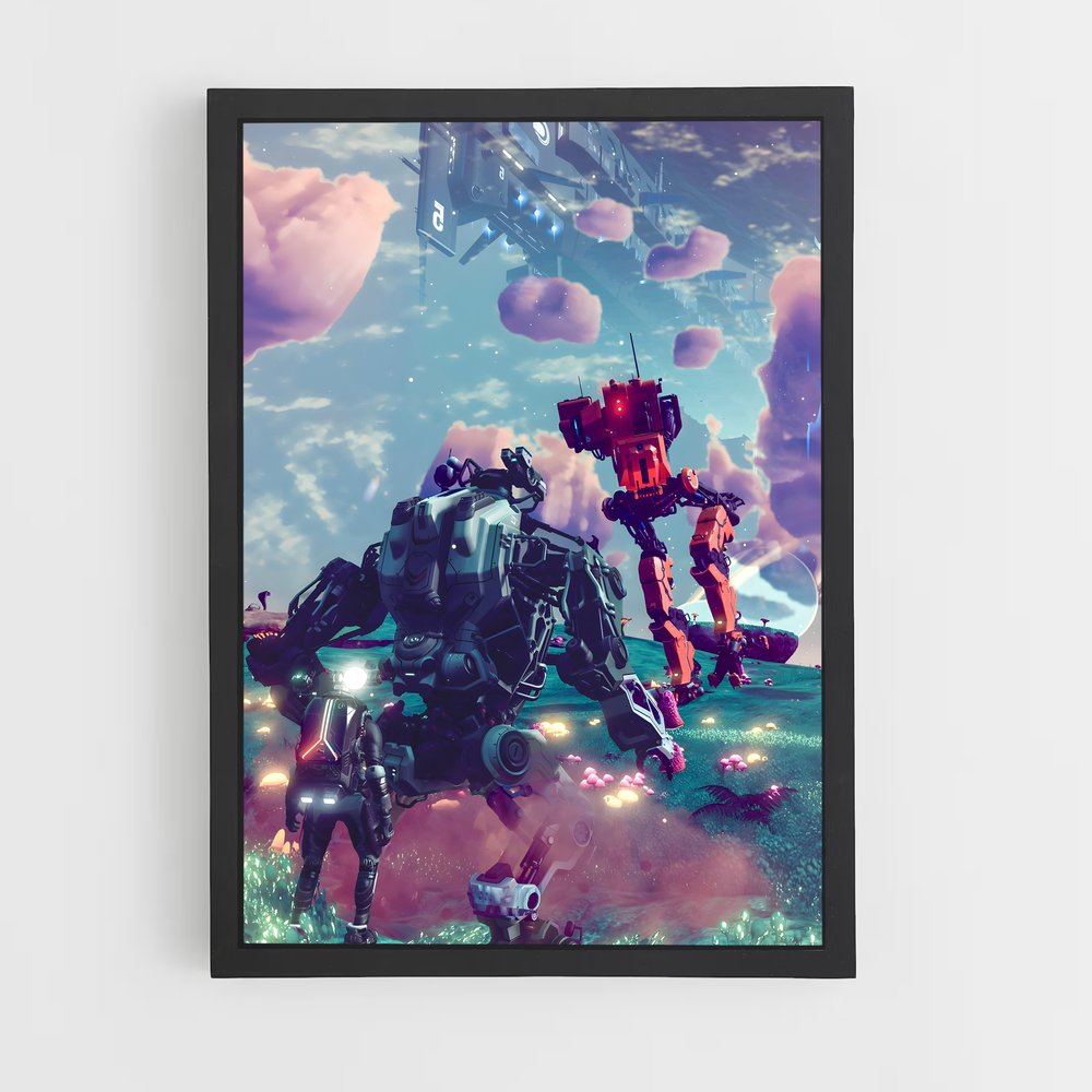 Poster Robots au Champ – affiche No man sky (vue 2)