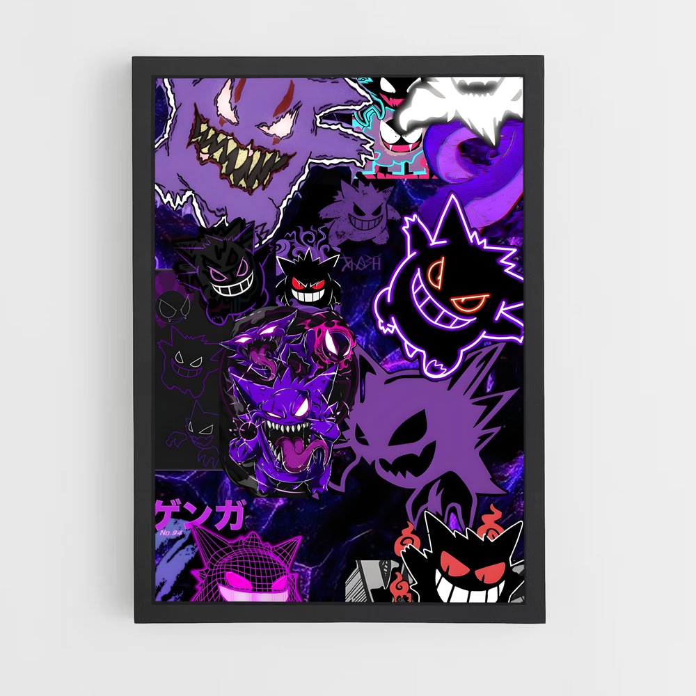 Poster Gengar dans l'Ombre – affiche Pokemon (vue 2)