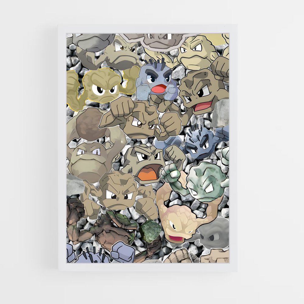 Poster Geodude en Action – affiche Pokemon (vue 3)
